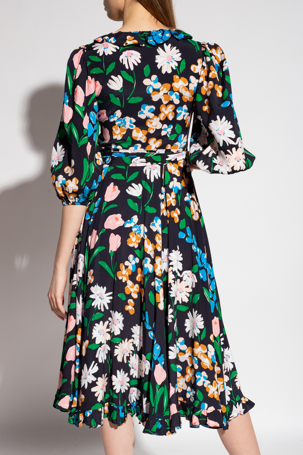 Black Wrap dress with floral motif Kate Spade - IetpShops ...